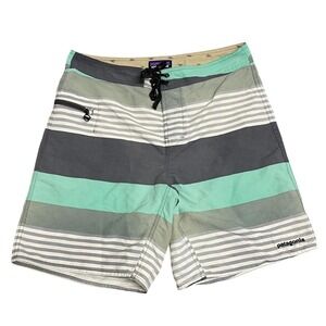Patagonia Striped Board Shorts Swim Trunks Size 32